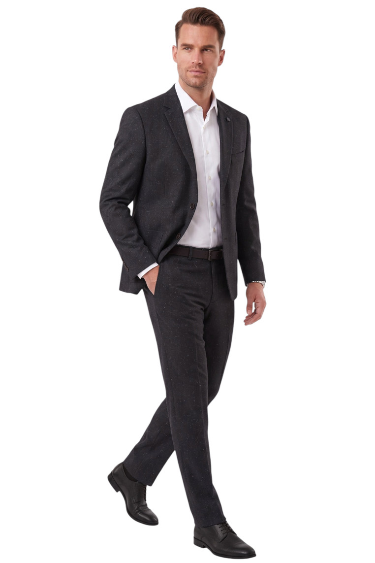 DeepSEA Erkek Slim Fit Balıksırtı Kırçıllı Kışlık Takım Elbise – Çift Düğmeli Spor Şık 2703329