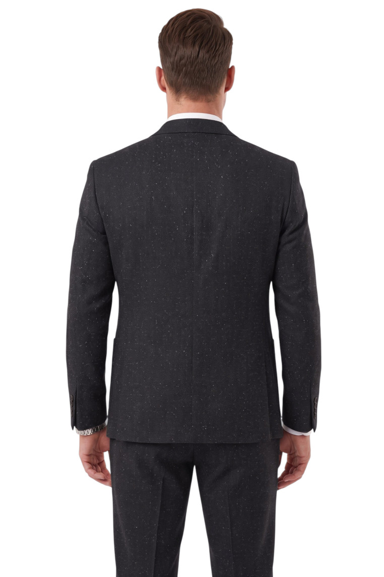 DeepSEA Erkek Slim Fit Balıksırtı Kırçıllı Kışlık Takım Elbise – Çift Düğmeli Spor Şık 2703329