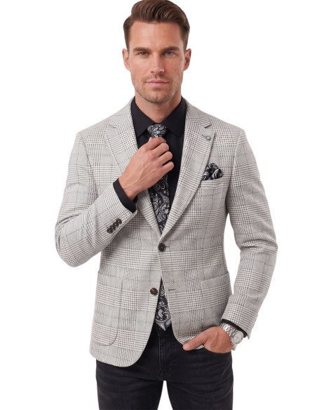 DeepSEA Erkek Slim Fit Ekose Blazer Ceket – Astarlı Kışlık Şık Spor Ceket 2702420