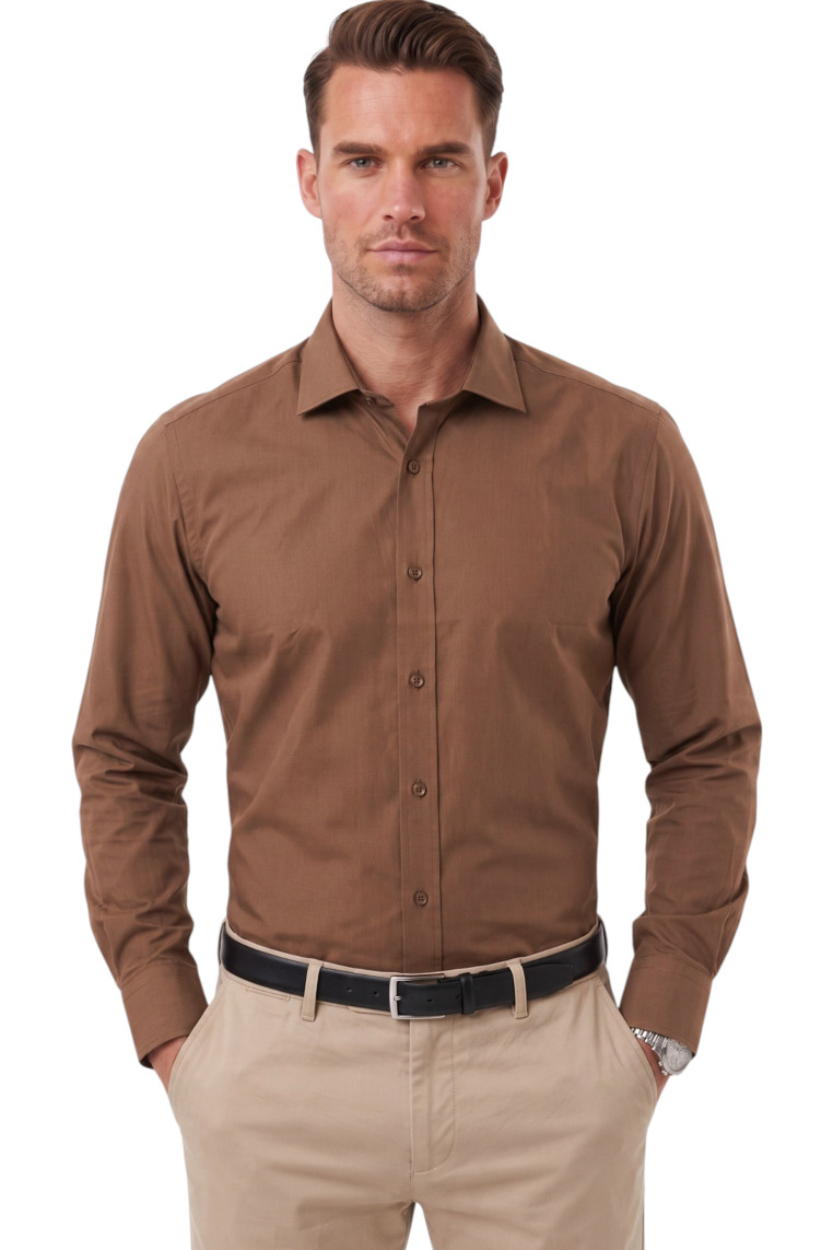 DeepSEA Erkek Slim Fit Pamuk Saten Gömlek – Kolay Ütülenebilir, Büyük Beden Seçenekli 2209615
