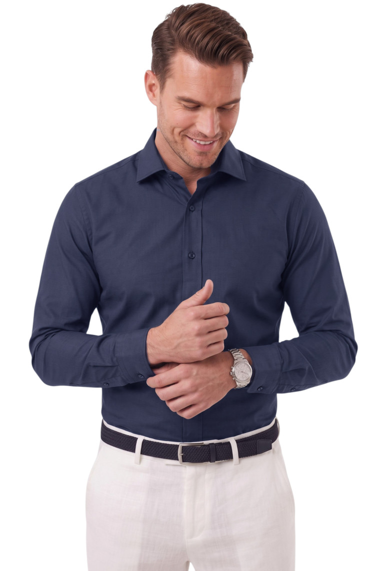 DeepSEA Erkek Slim Fit Pamuk Saten Gömlek – Kolay Ütülenebilir, Büyük Beden Seçenekli 2209615