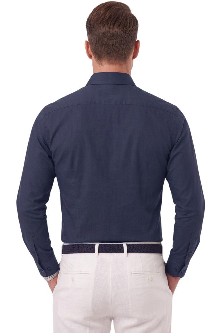 DeepSEA Erkek Slim Fit Pamuk Saten Gömlek – Kolay Ütülenebilir, Büyük Beden Seçenekli 2209615