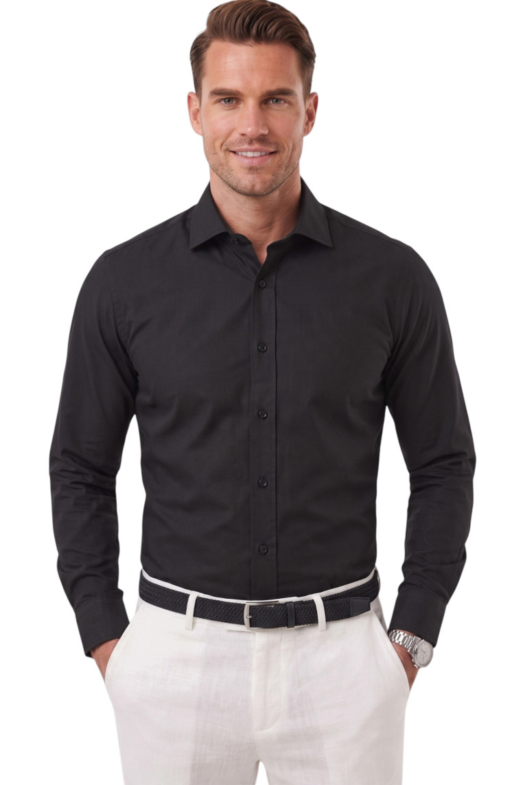 DeepSEA Erkek Slim Fit Pamuk Saten Gömlek – Kolay Ütülenebilir, Büyük Beden Seçenekli 2209615