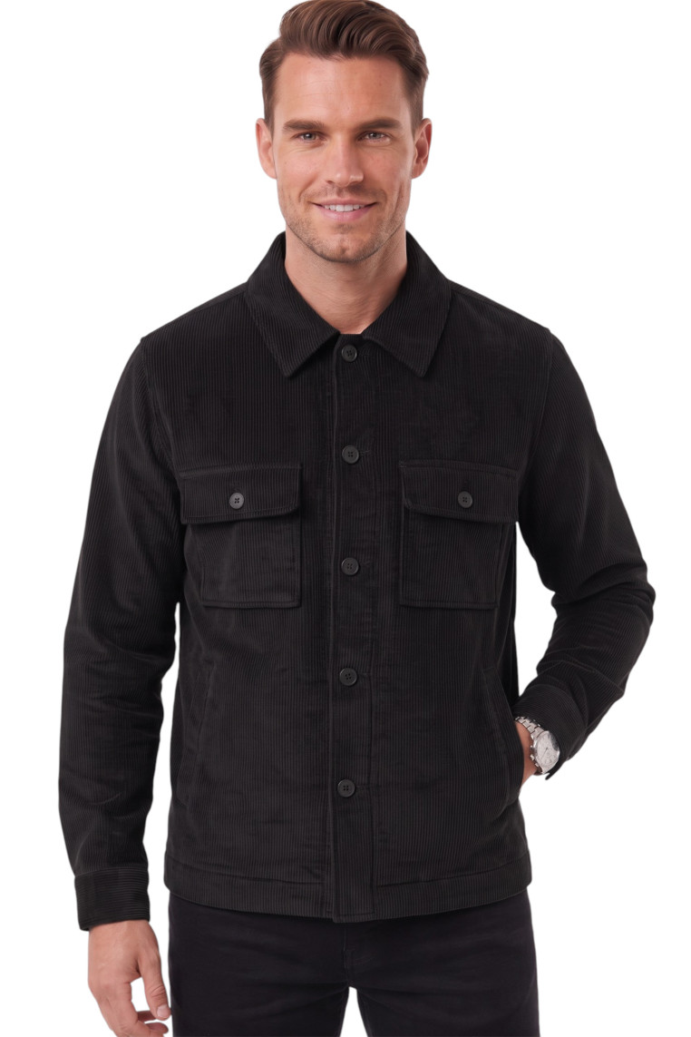 DeepSEA Erkek Slim Fit Fitilli Kadife Ceket – %100 Pamuk Düğmeli Cepli Astarsız 2701104