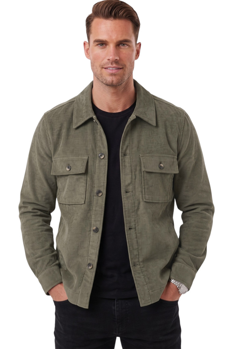 DeepSEA Erkek Slim Fit Fitilli Kadife Ceket – %100 Pamuk Düğmeli Cepli Astarsız 2701104