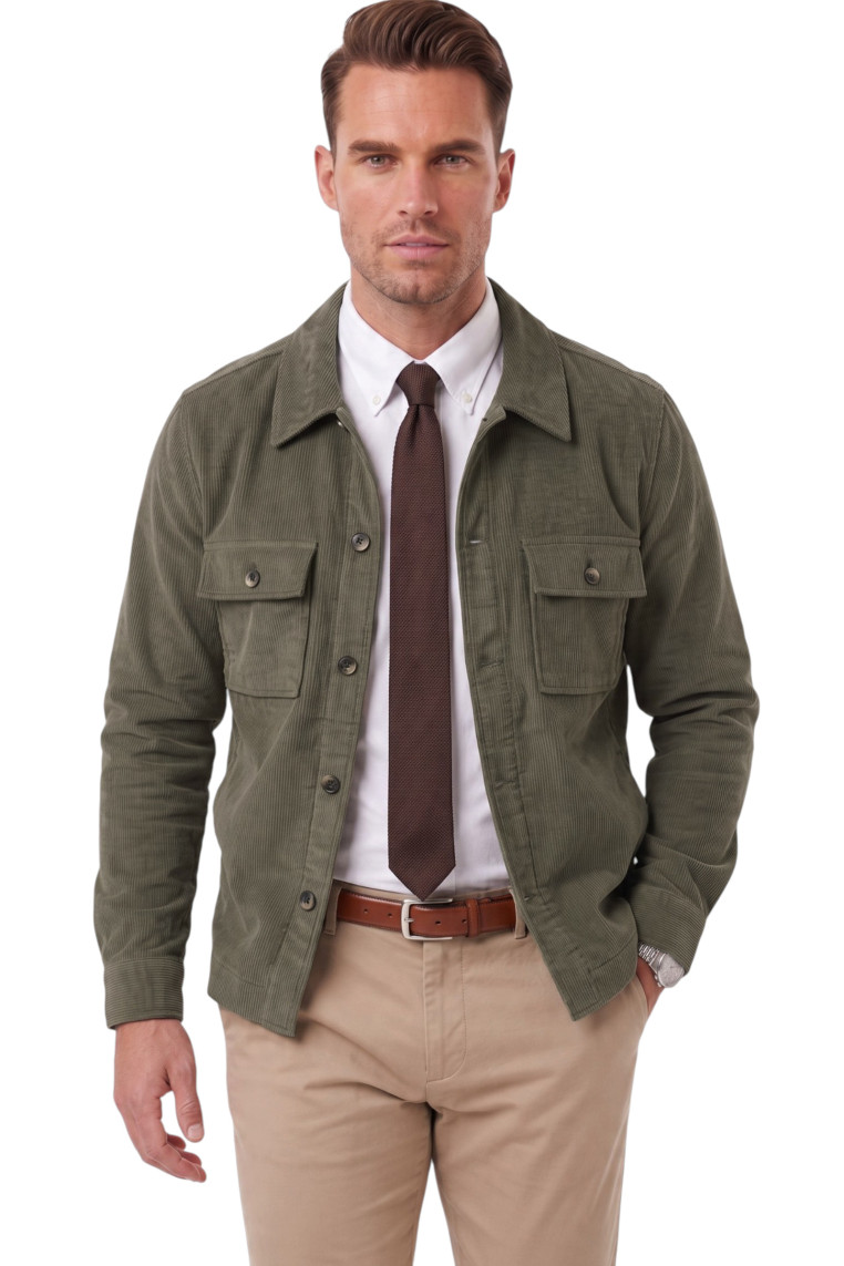 DeepSEA Erkek Slim Fit Fitilli Kadife Ceket – %100 Pamuk Düğmeli Cepli Astarsız 2701104
