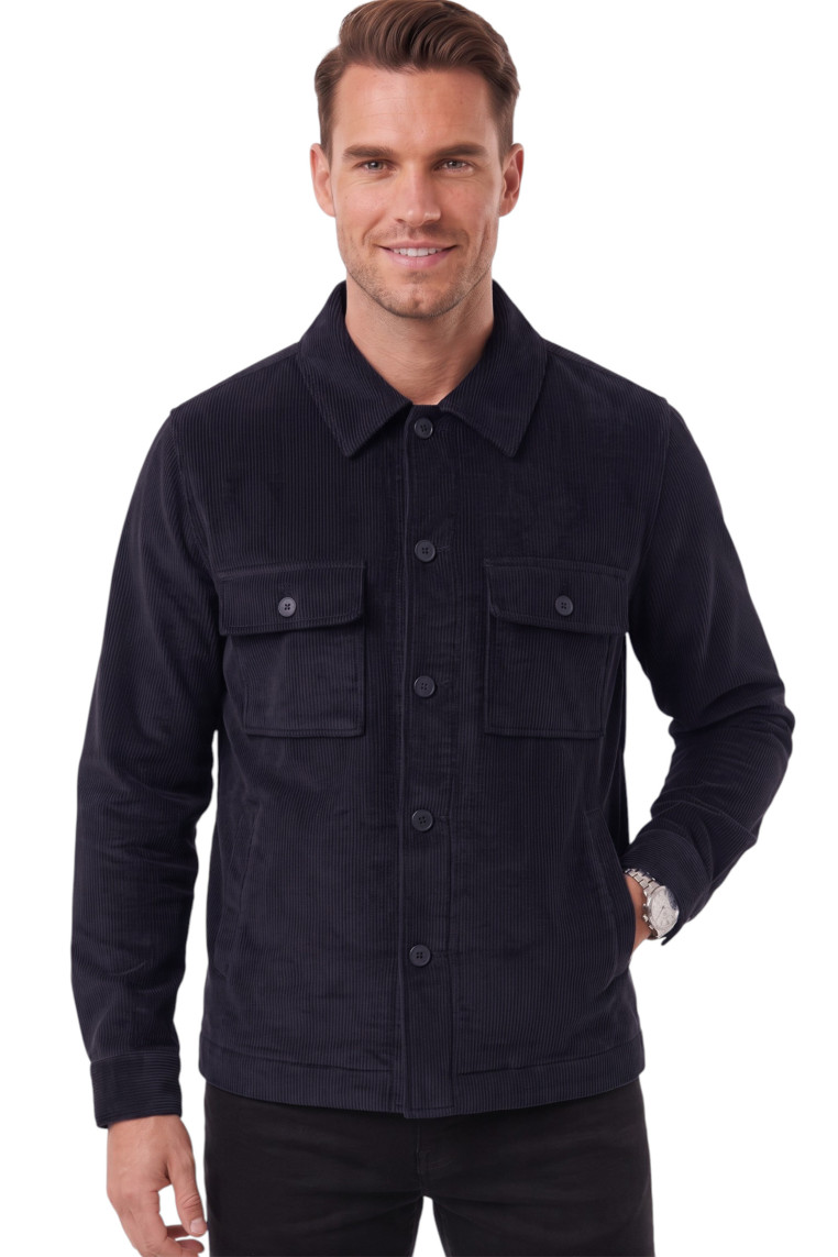 DeepSEA Erkek Slim Fit Fitilli Kadife Ceket – %100 Pamuk Düğmeli Cepli Astarsız 2701104