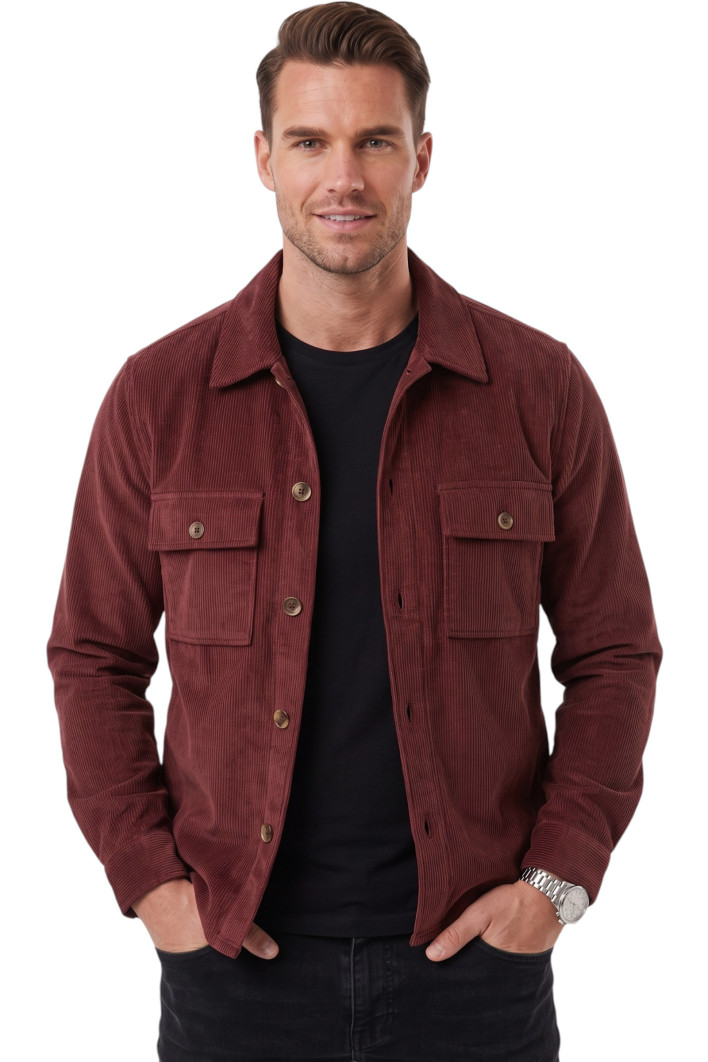 DeepSEA Erkek Slim Fit Fitilli Kadife Ceket – %100 Pamuk Düğmeli Cepli Astarsız 2701104 2