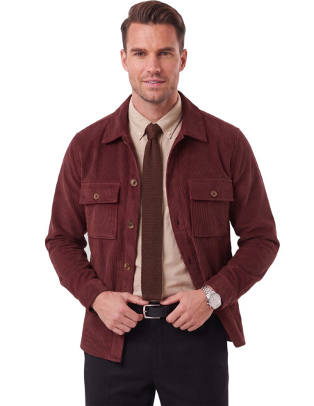 DeepSEA Erkek Slim Fit Fitilli Kadife Ceket – %100 Pamuk Düğmeli Cepli Astarsız 2701104