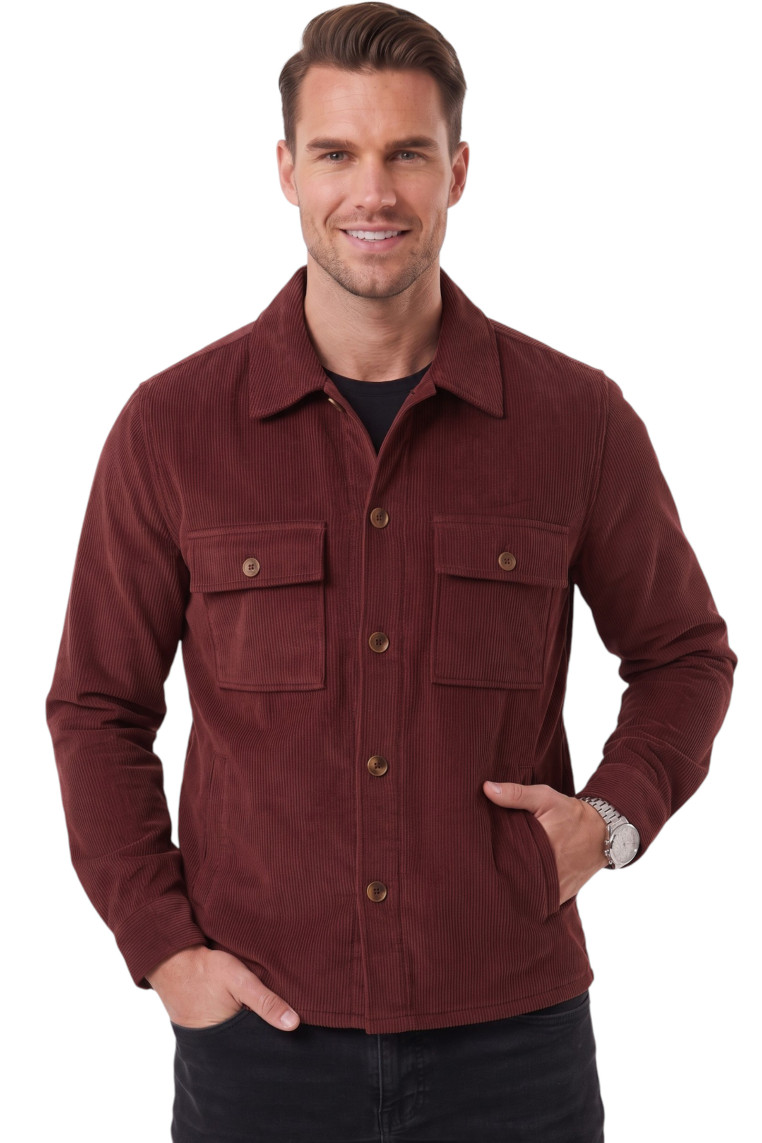 DeepSEA Erkek Slim Fit Fitilli Kadife Ceket – %100 Pamuk Düğmeli Cepli Astarsız 2701104