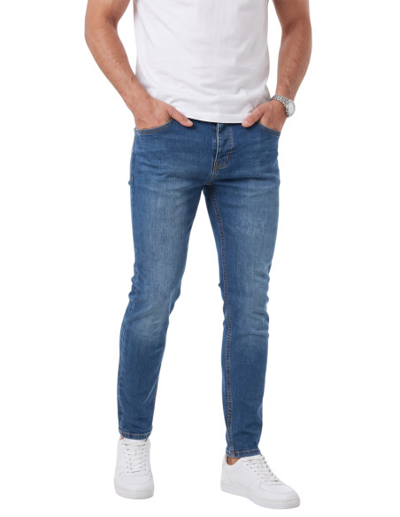 DeepSEA Erkek Slim Fit Likralı Taşlanmış Jean – Yumuşak Dokulu Esnek Dar Paça Kot Pantolon 2602093
