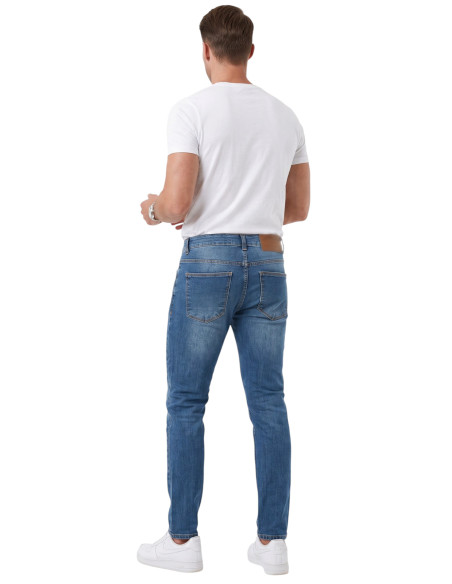 DeepSEA Erkek Slim Fit Likralı Taşlanmış Jean – Yumuşak Dokulu Esnek Dar Paça Kot Pantolon 2602093