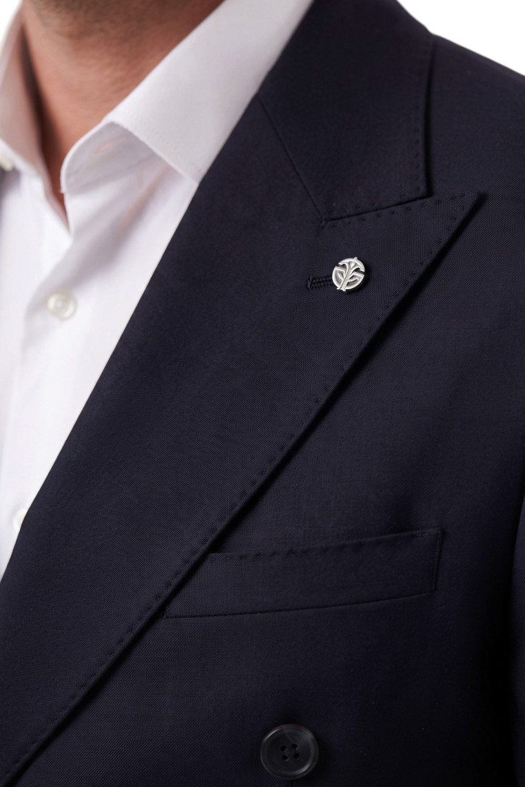 DeepSEA Erkek Slim Fit Kruvaze Takım Elbise – Likralı Spor Şık Business 2702414