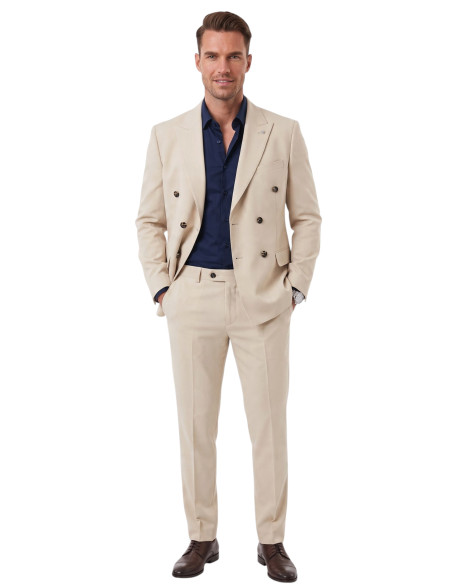 DeepSEA Erkek Slim Fit Kruvaze Takım Elbise – Likralı Spor Şık Business 2702414