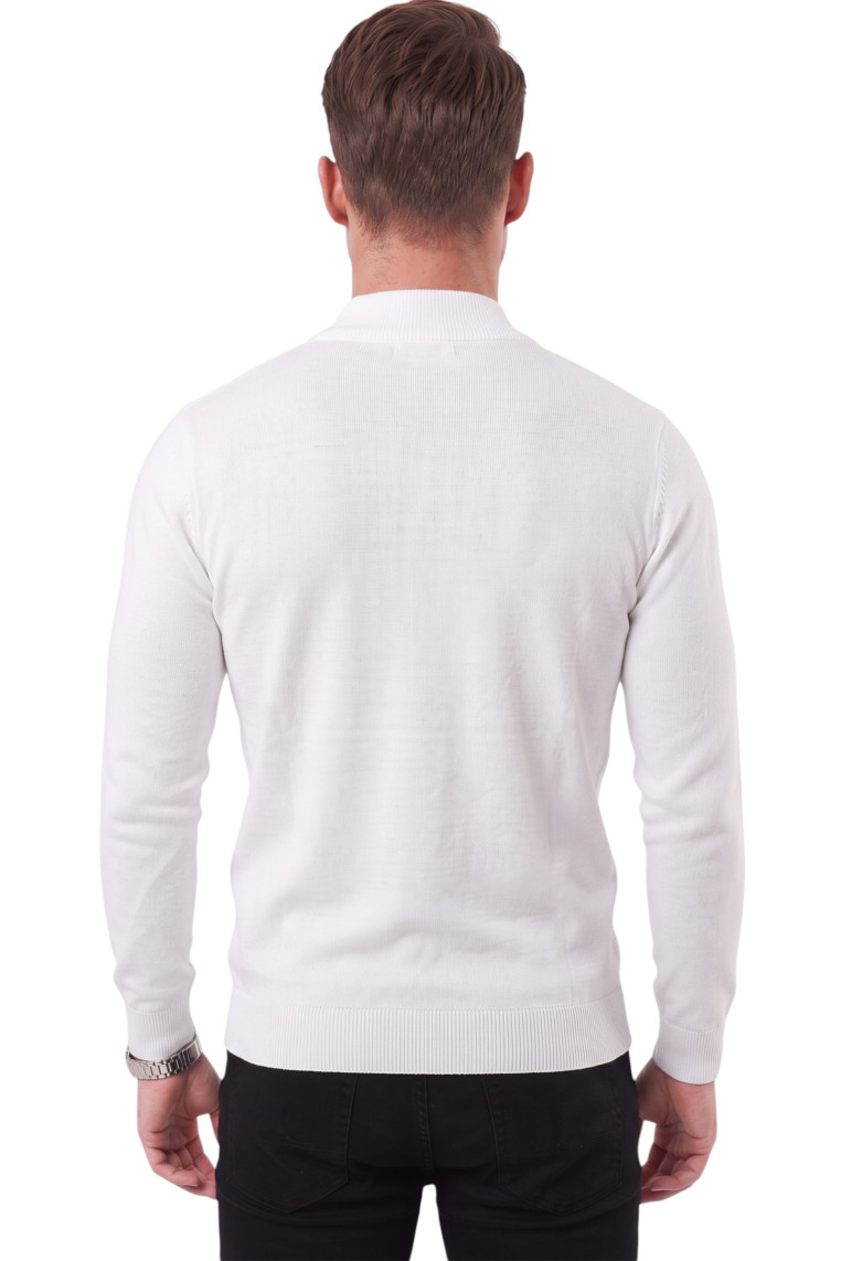 DeepSEA Slim Fit Yarım Balıkçı Yaka Likralı İnce Triko Erkek Yarım Boğazlı Kazak 2505502