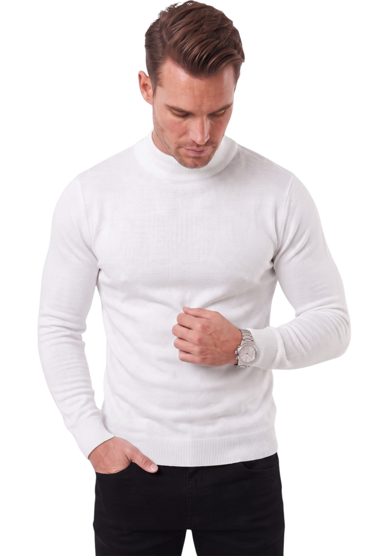DeepSEA Slim Fit Yarım Balıkçı Yaka Likralı İnce Triko Erkek Yarım Boğazlı Kazak 2505502