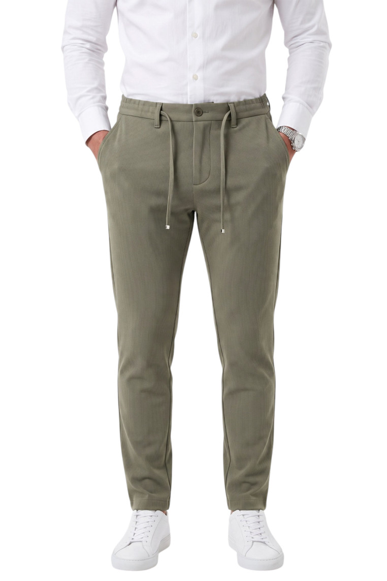 DeepSEA Erkek Slim Fit Fitilli Pantolon – İpli Esnek Bel Pamuklu Kışlık 2701300