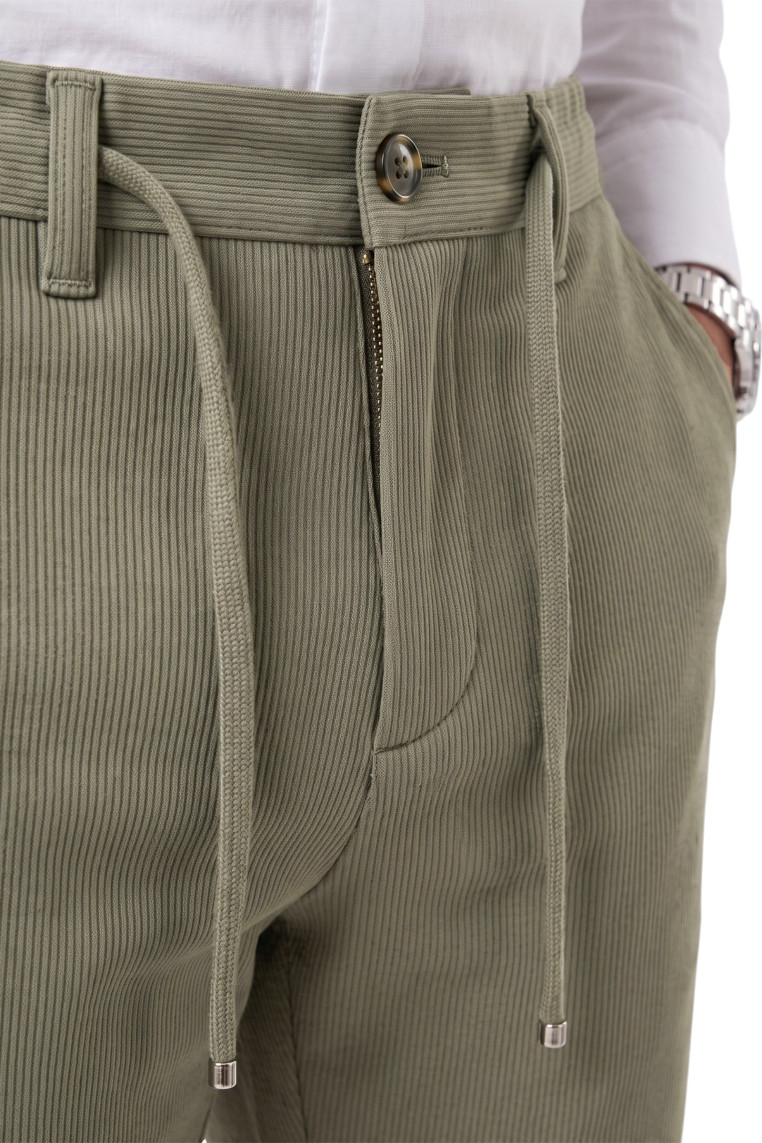 DeepSEA Erkek Slim Fit Fitilli Pantolon – İpli Esnek Bel Pamuklu Kışlık 2701300