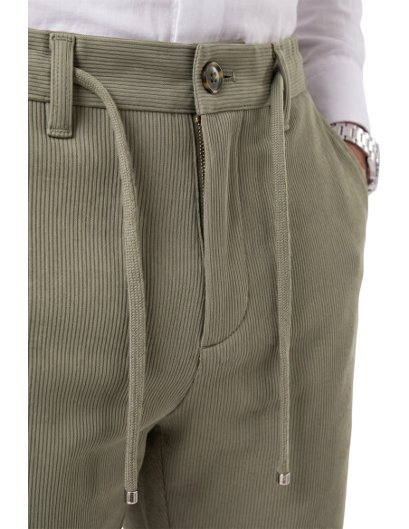 DeepSEA Erkek Slim Fit Fitilli Pantolon – İpli Esnek Bel Pamuklu Kışlık 2701300