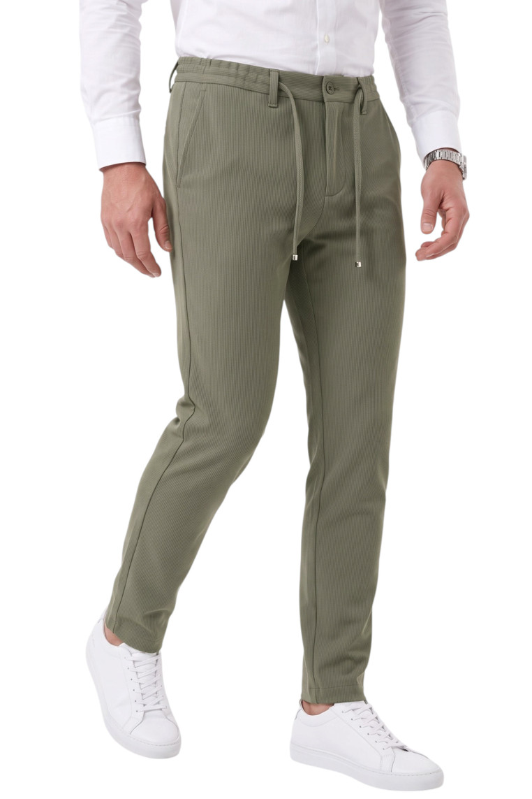 DeepSEA Erkek Slim Fit Fitilli Pantolon – İpli Esnek Bel Pamuklu Kışlık 2701300