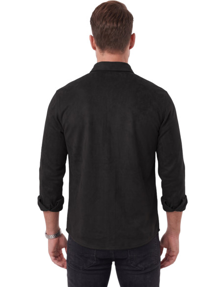 DeepSEA Erkek Regular Fit Tüylenmeyen Kırışmayan Süet Gömlek – Likralı Çıtçıtlı 2500556