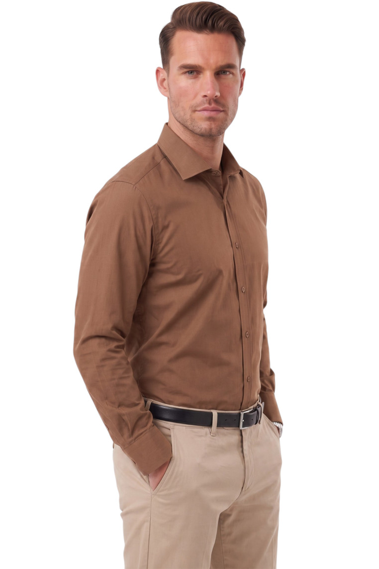 DeepSEA Erkek Slim Fit Pamuk Saten Gömlek – Kolay Ütülenebilir, Büyük Beden Seçenekli 2209615