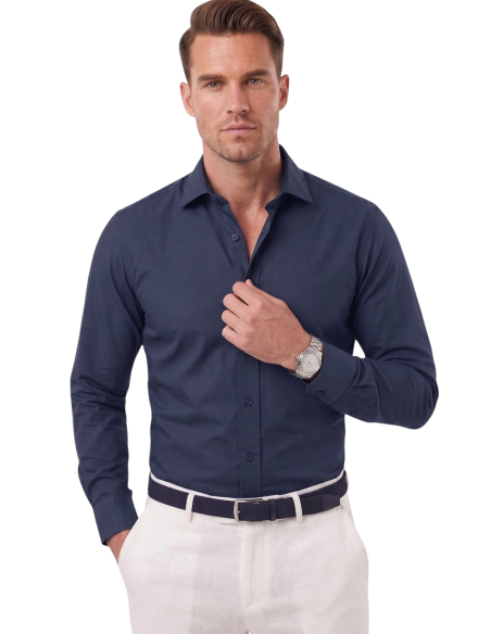 DeepSEA Erkek Slim Fit Pamuk Saten Gömlek – Kolay Ütülenebilir, Büyük Beden Seçenekli 2209615