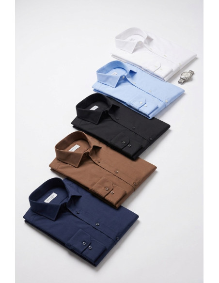 DeepSEA Erkek Slim Fit Pamuk Saten Gömlek – Kolay Ütülenebilir, Büyük Beden Seçenekli 2209615